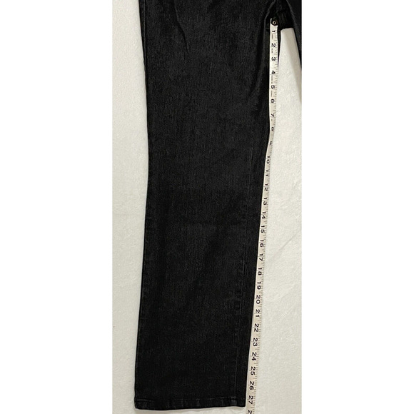 Basic Editions Jeans Womens Size 12 Black Straight Leg High Rise Pants Relaxed - Picture 4 of 6